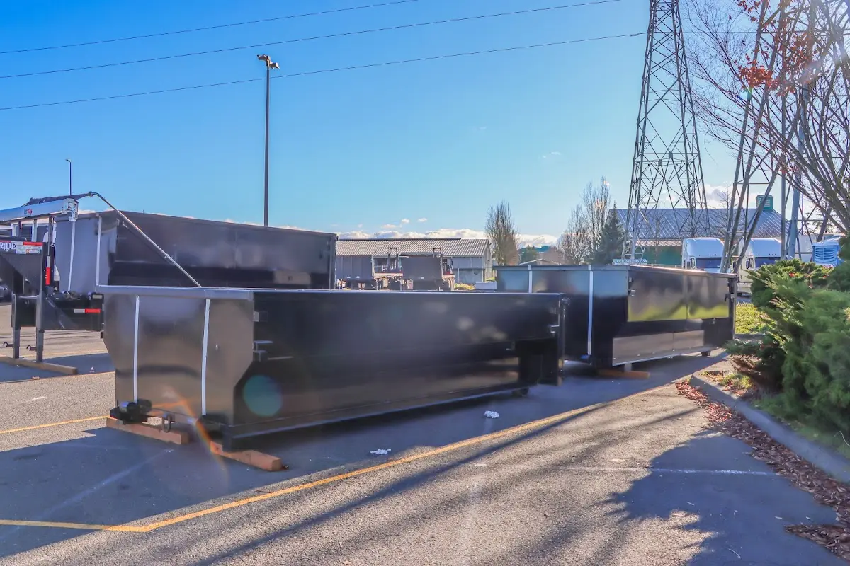 Roll-off dumpster ready for waste disposal at job site for Construction Dumpster Rental in Gantt